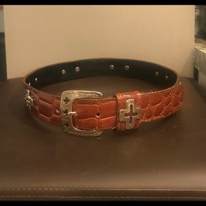 Leather Brown belt with cross